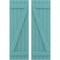 Ekena Millwork Americraft 5-Board (2 Batten) Wood Joined Board-n-Batten Shutters w/ Z-Bar, ARW102BB518X53PTH, PR ARW102BB518X53PTH - alternate 1